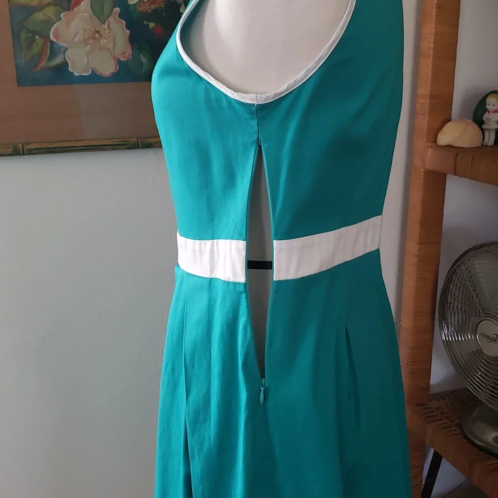 Nadine Milano Teal & White Shift Dress Size 12 - Picture 8 of 11